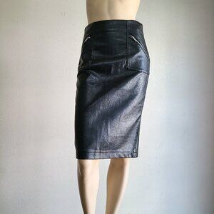 vegan leather zipper skirt